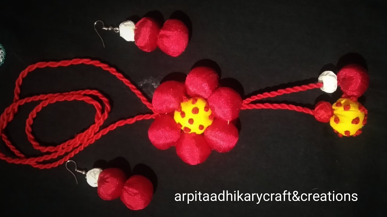 Silk Cotton ball fabric flower motive jewellery making DIY