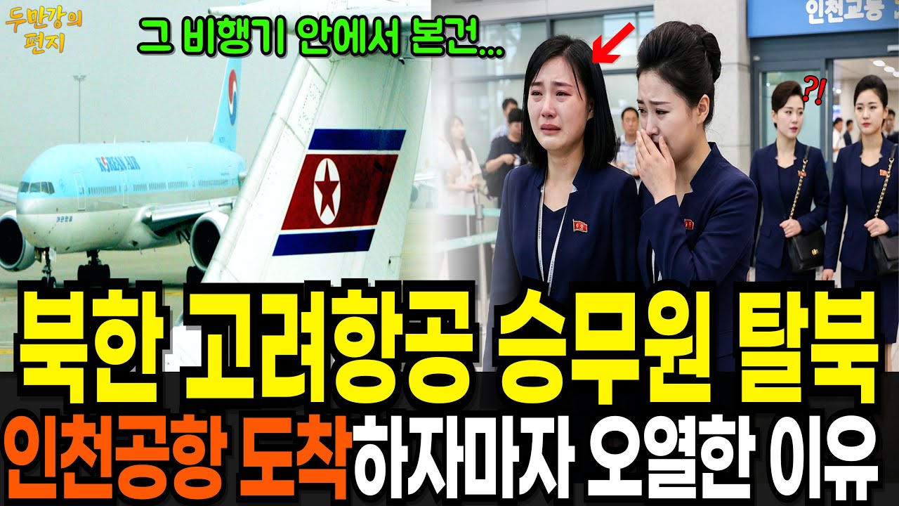 북한 고려항공 승무원 탈북, 인천공항 도착하자마자 오열한 이유 | 북한감동사연