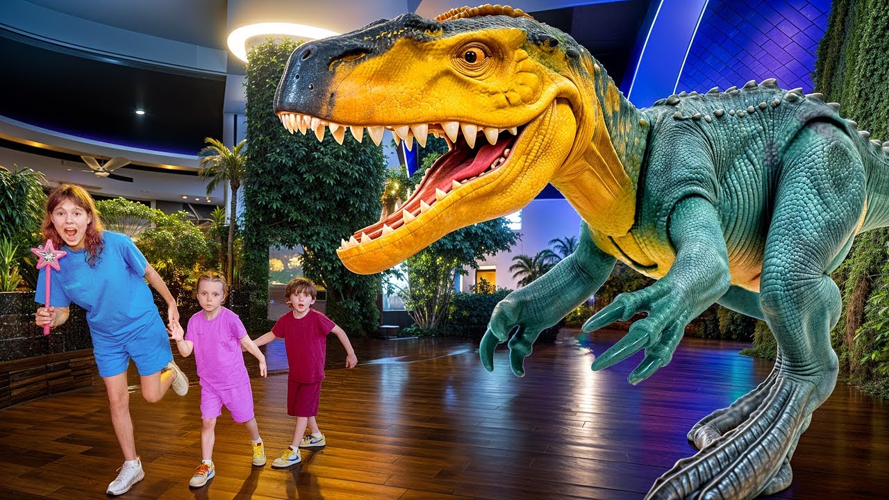 Игра в прятки с чемоданами и динозаврами! 🦖🎒