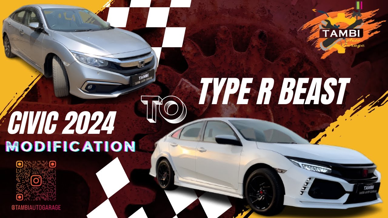 Honda Civic 2024 Transformed into Type R | Full Body Kit, Exhaust, Hydro Dipping & Repaint | Thane