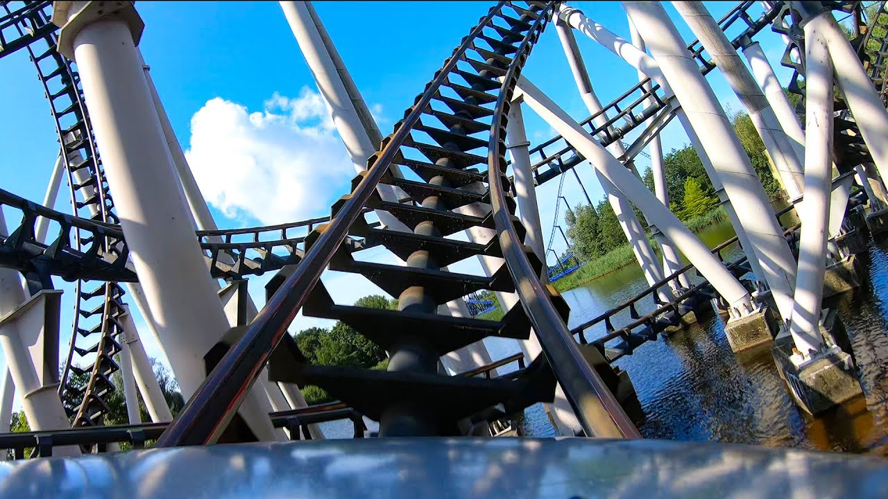 Xpress: Platform 13 Roller Coaster Front Seat POV Walibi Holland 4K Onride