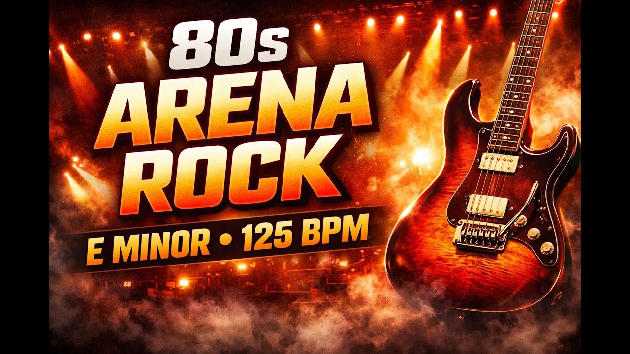 80s Arena Rock Guitar Backing Track in E Minor – 125 BPM  Big Anthem Jam