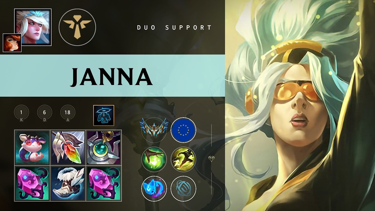 Janna Support vs Lux - EUW Challenger Patch 26.08