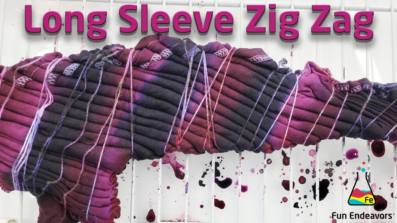 Tie Dye Designs:  Long Sleeve Zig Zag T-shirt [Liquid Dye]