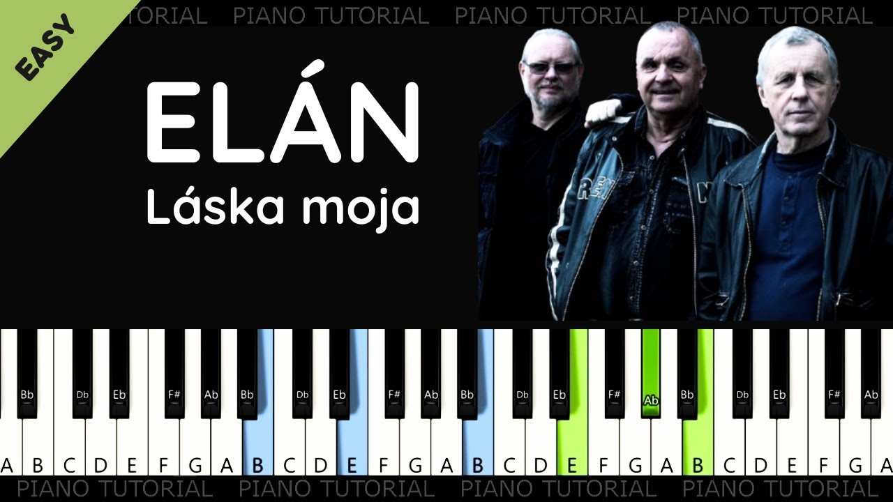 Elán - Láska moja (piano tutorial | klavír | akordy | noty | české písničky)