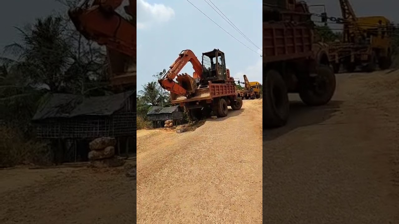 Tata Hitachi EX 70 Super H winch recovery.#trending #excavator #youtuber #youtubeshorts #youtube