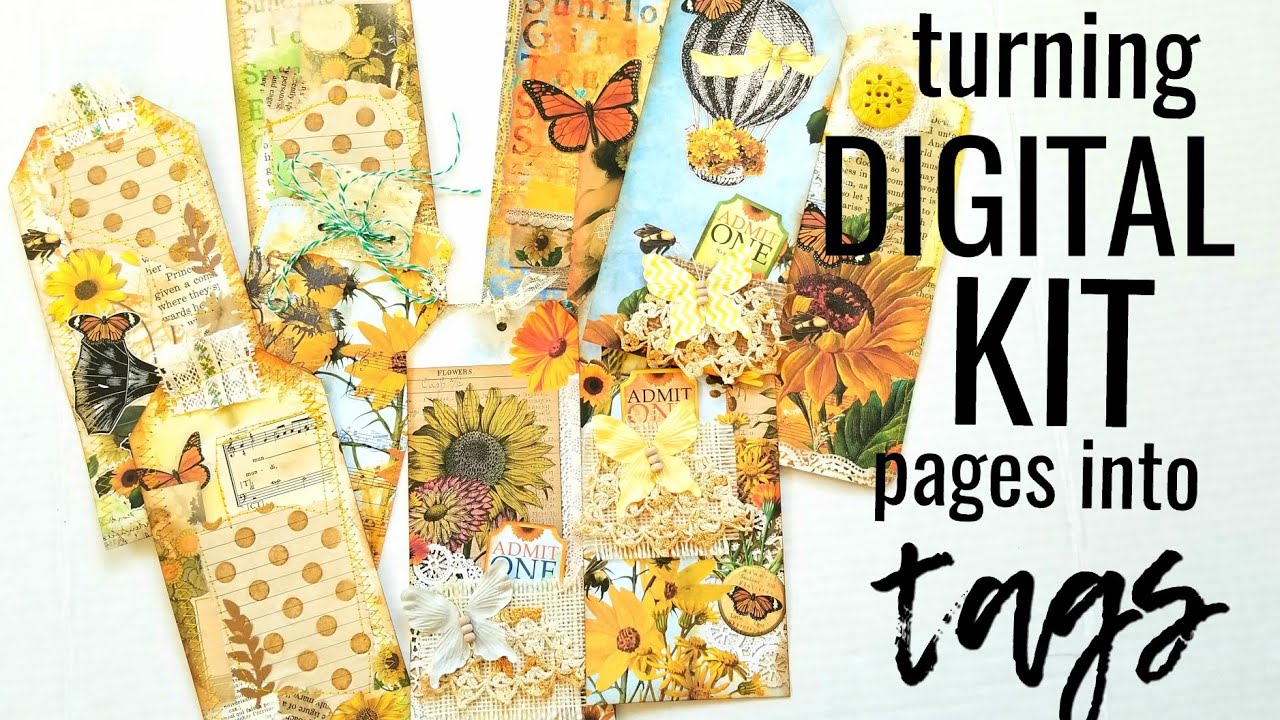 Junk Journal Tags - Turning Digital Kit Pages into Tags (3 Tag Styles) - Fly the Coop Friday!