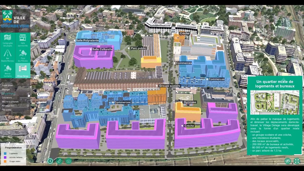 Ville de Courbevoie : Maquette numérique 3D interactive de supervision des projets urbains