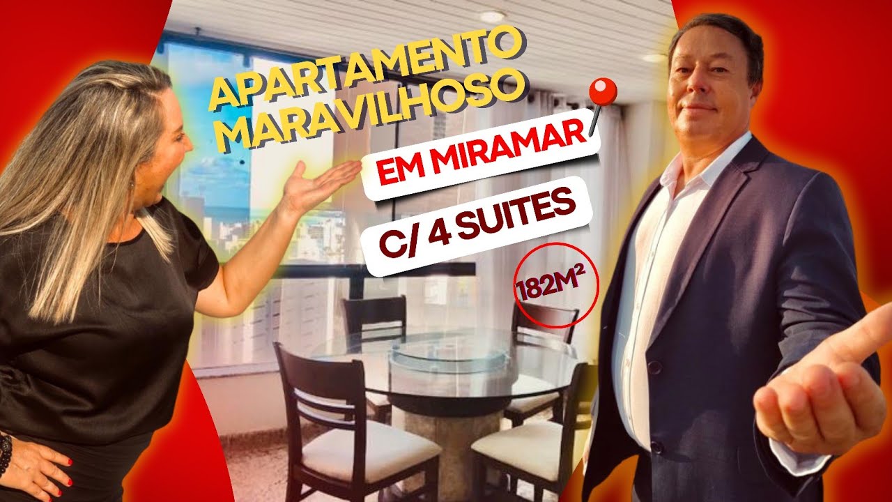Vendo Apartamento 182m² 4 suites por 780mil com Vista Mar no Bairro de Miramar João Pessoa PB.