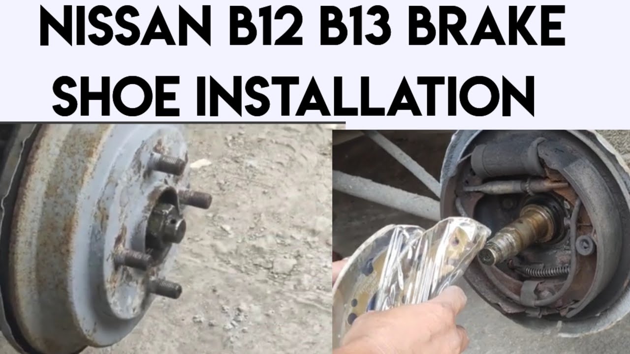 brake rear shoe pads nissan b12 b13 b14 how to drum replace