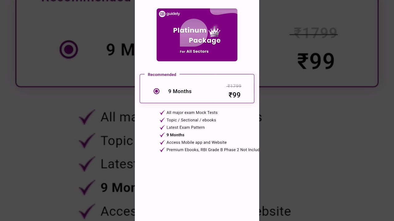 GUIDELY SUPERPACK RS.99/- ONLY | MOCK TEST SERIES @99 | #ibps #guidely #rrbpo #rrb #rrbclerk #viral