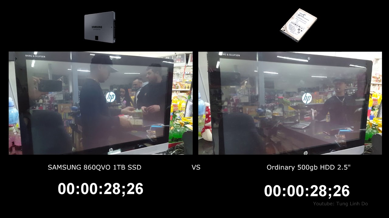 Win10 boot speed test SSD vs HDD - Samsung 860 QVO 1TB