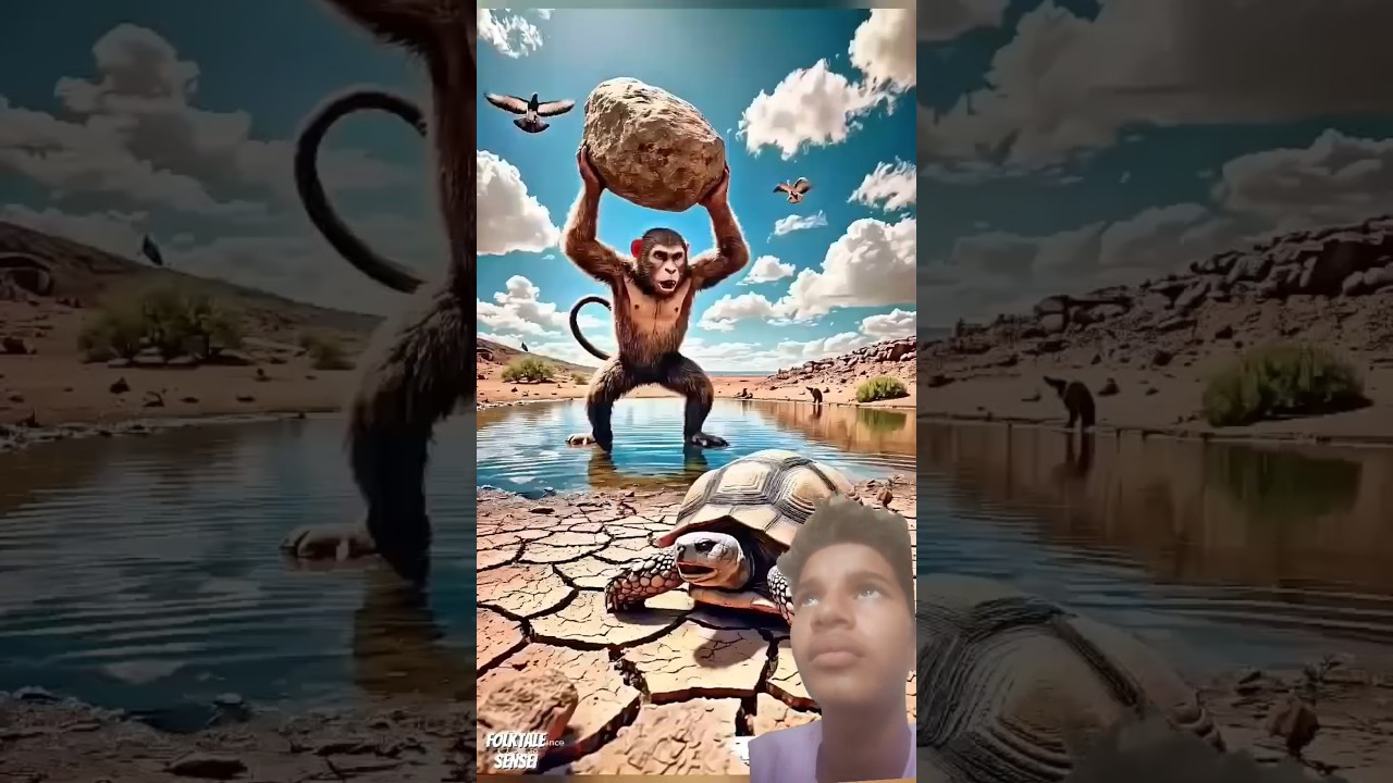 Monkey Attacks Turtle After Losing Patience! 