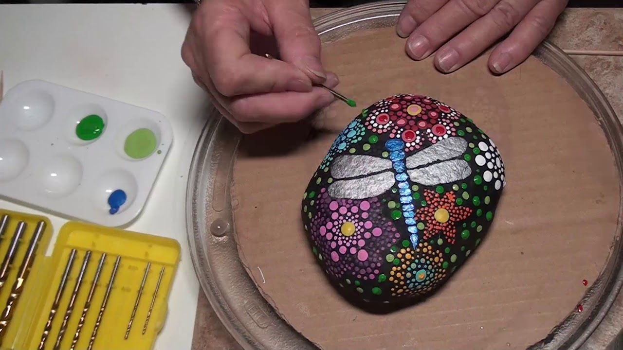 Dot Painting, Rock Art Dragonfly Part 2