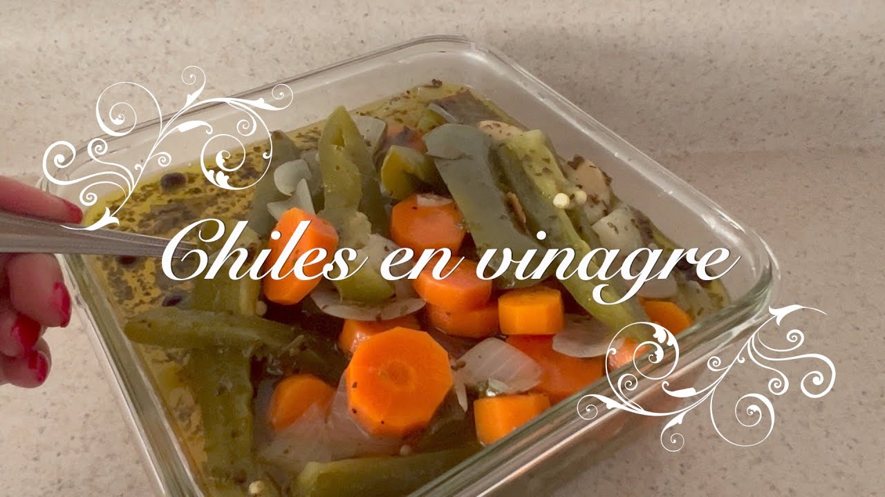 Chiles en vinagre. Super faciles de preparar!