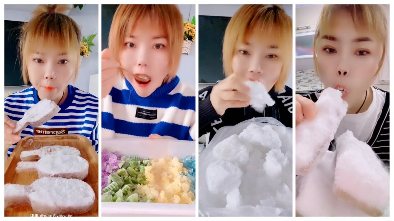 Requested Wang Xiao Wei’s recent crunchy ice bites ... 2nd request of hard cola ice/cut video