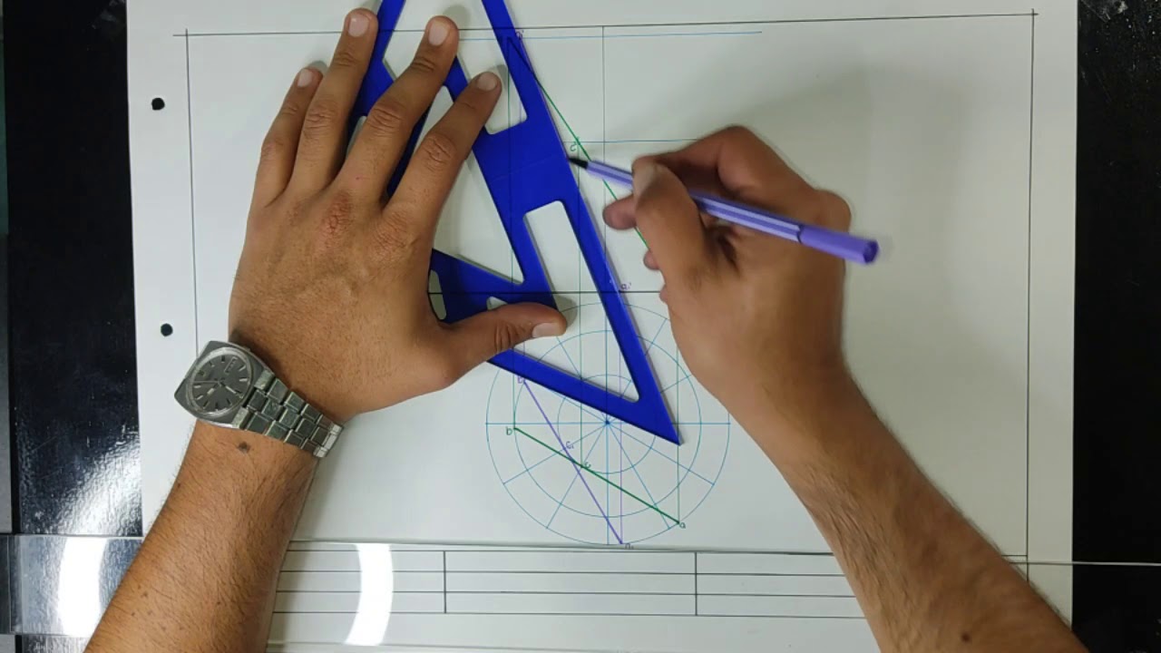 Geometría Descriptiva / Lámina 11. Giro de la Recta Cualquiera, Hiperboloide de Revolución.
