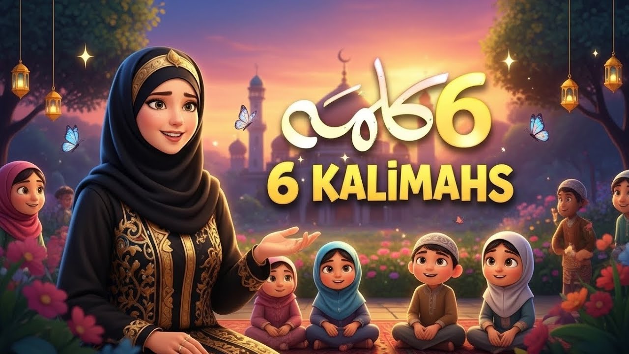 Six Kalimahs ☪️🕌📿| beautiful way to teach kids | Islamic content|kids educational video | Deen Islam