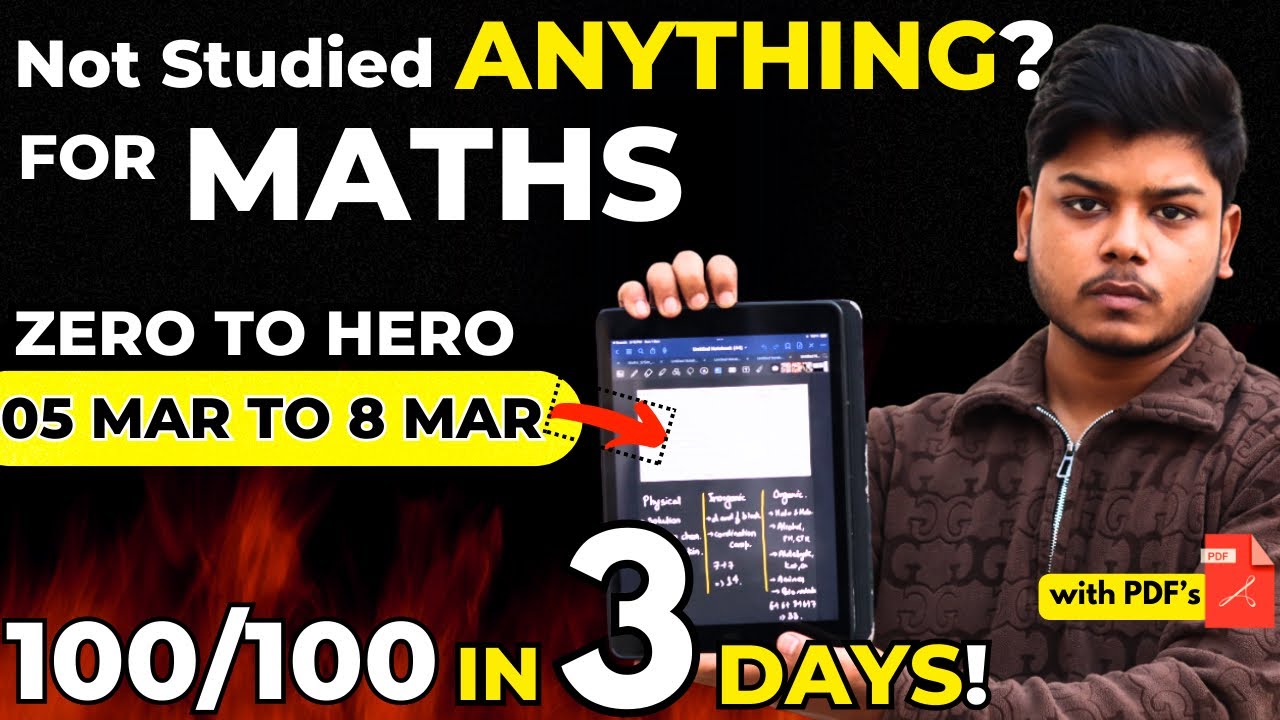 100/100 in Last 3 Days 😱 Maths Class 12 0 to Hero Gap Days Strategy 🔥 Boards 2025 🎯