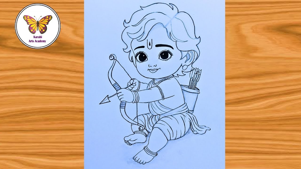 How to draw shree ram easy| lord ram lalla drawing| chitra