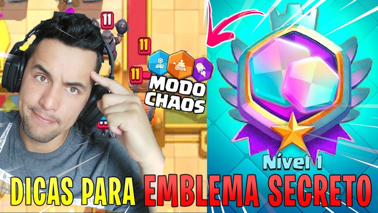 Como PEGAR o 3º EMBLEMA SECRETO no modo C.A.O.S do Clash Royale! (Dica Fácil)
