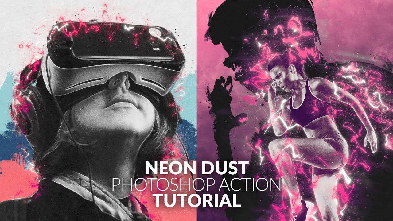 Make cool graphics with Neon Dust Effect Photoshop Action - Tutorial