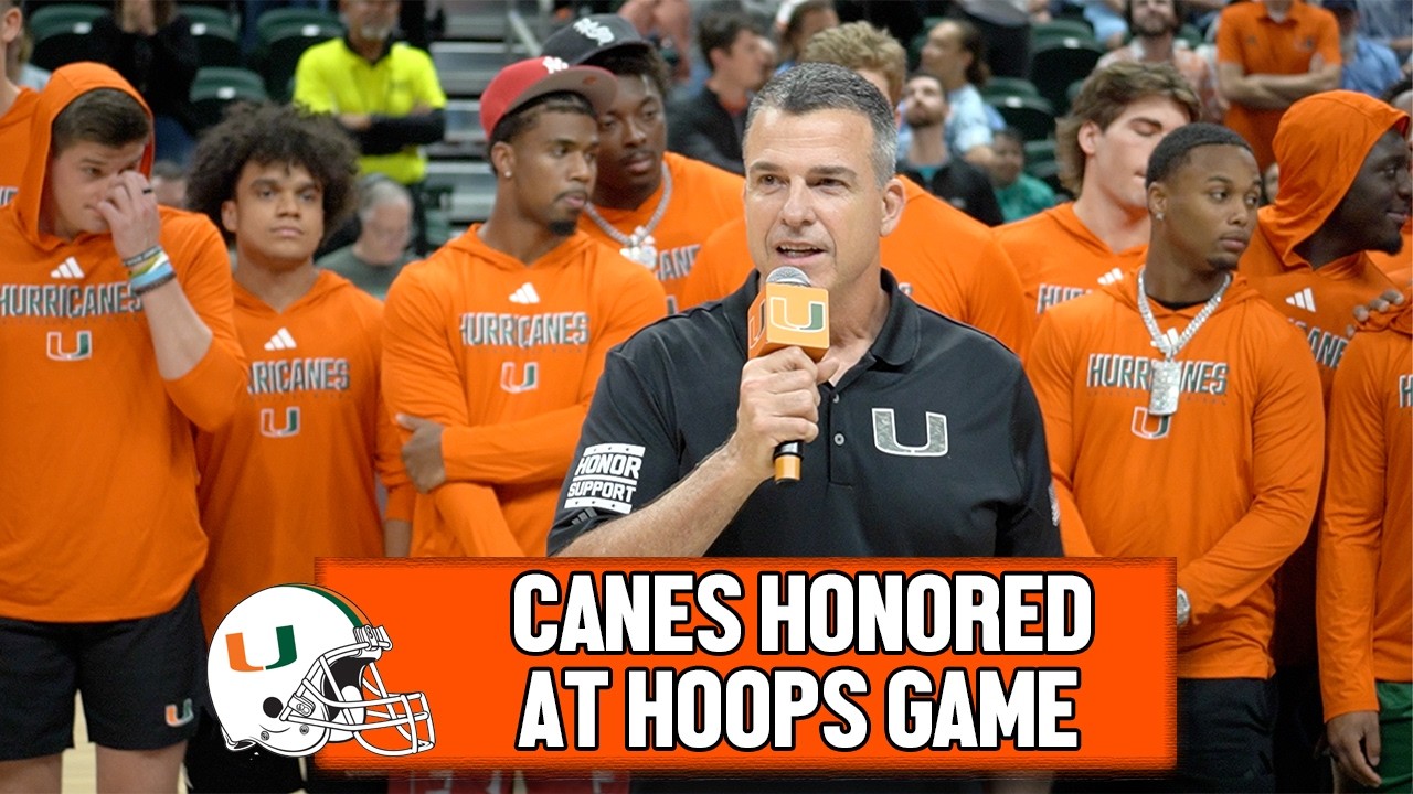 Hurricanes Football Team Honored at Basketball Game + Comments From Mario Cristobal & Mark Fletcher