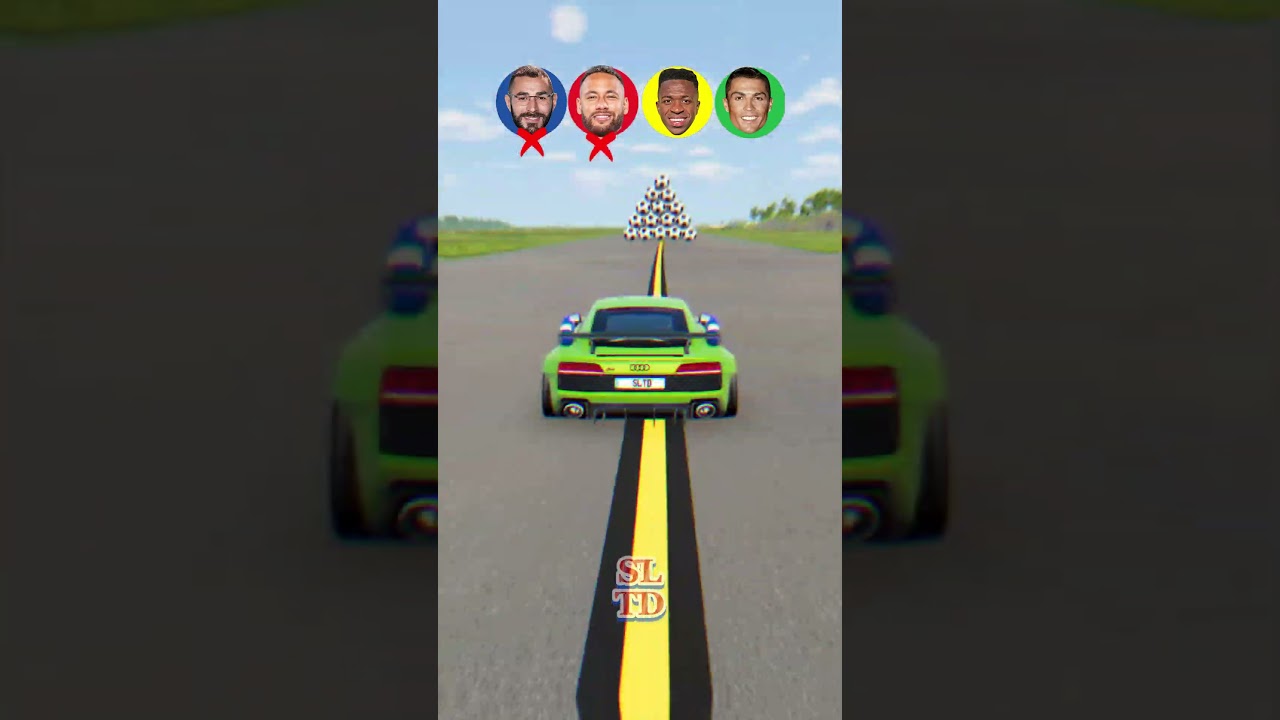Soccer Ball Tower vs Ronaldo ⚽🗼 #beamngdrive #ronaldo #gaming #challenge