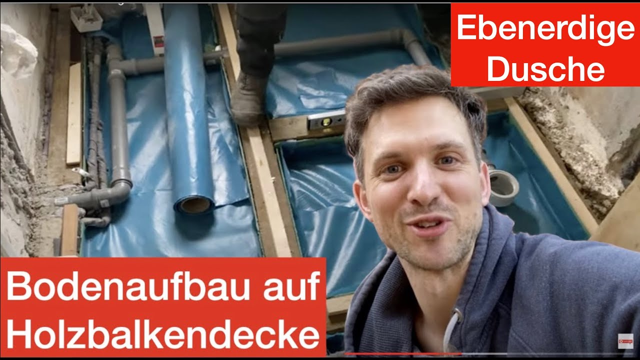 Fliesen und ebenerdige Dusche auf Holzbalkendecke - Bodenaufbau erklärt DIY Badezimmer Sanierung #1