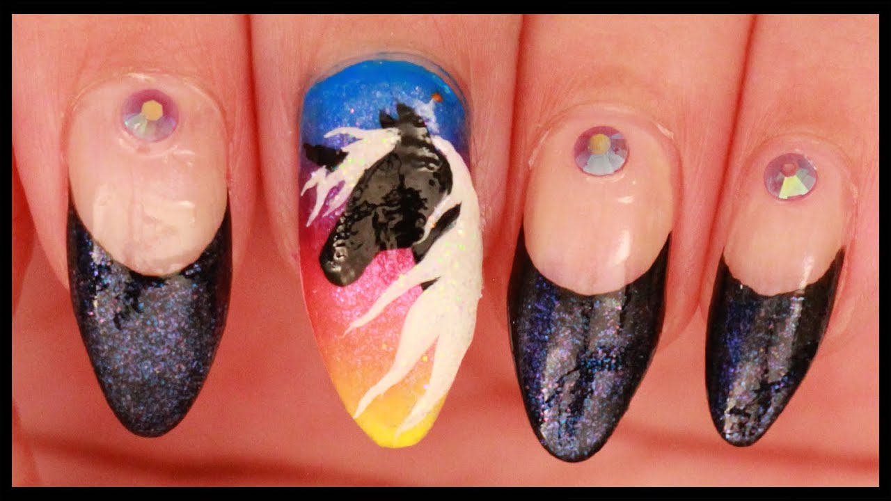Unicorn Sunset nail art