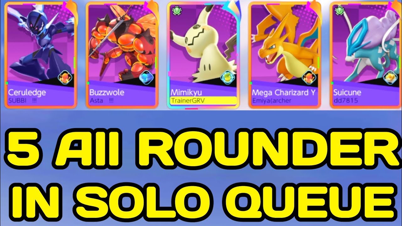 Randomly 5 All Rounder Challenge in Solo Queue 🤯 Pokemon Unite - NINZA PLAYS