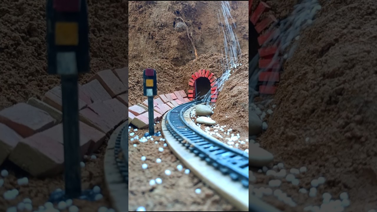 Train Hits Broken Barrier and Derails | Realistic Diorama Scene