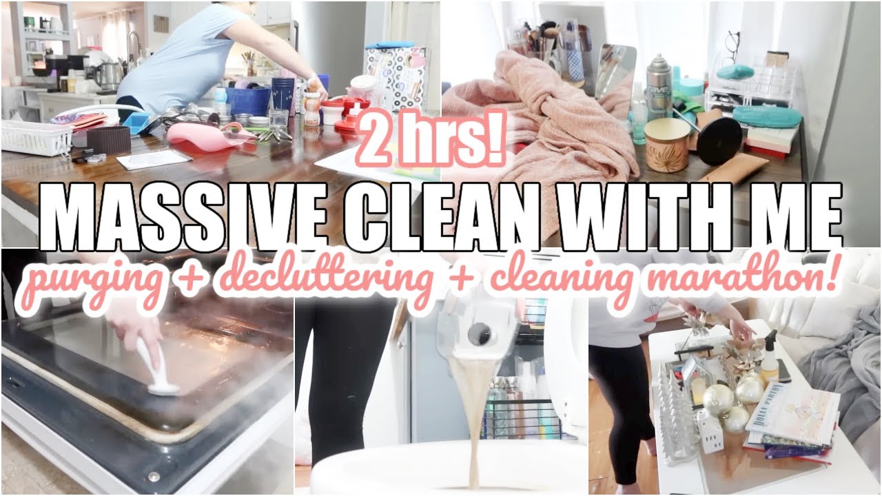 2023 MASSIVE CLEAN WITH ME MARATHON // 2 HRS OF DEEP CLEANING MOTIVATION + DECLUTTERING
