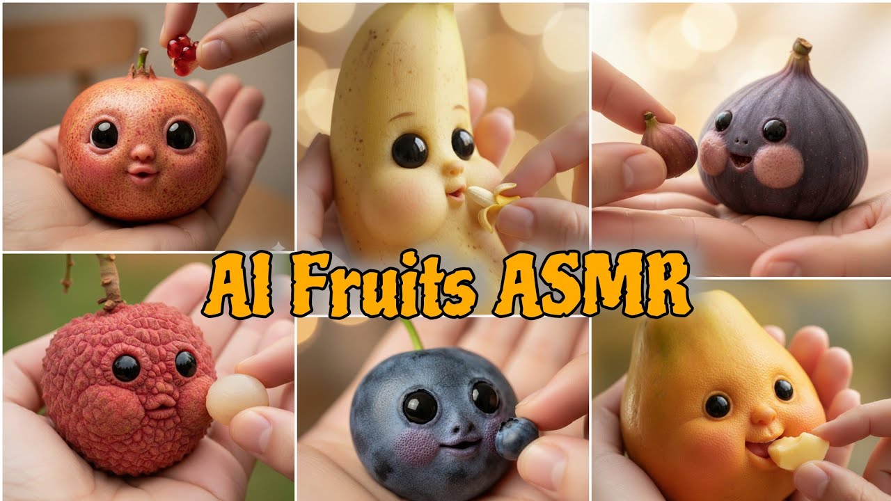 4 Minutes of ASMR 🍑 Mini Fruits eating fruits |  Relaxing Crunchy & Soothing Sounds for sleep 