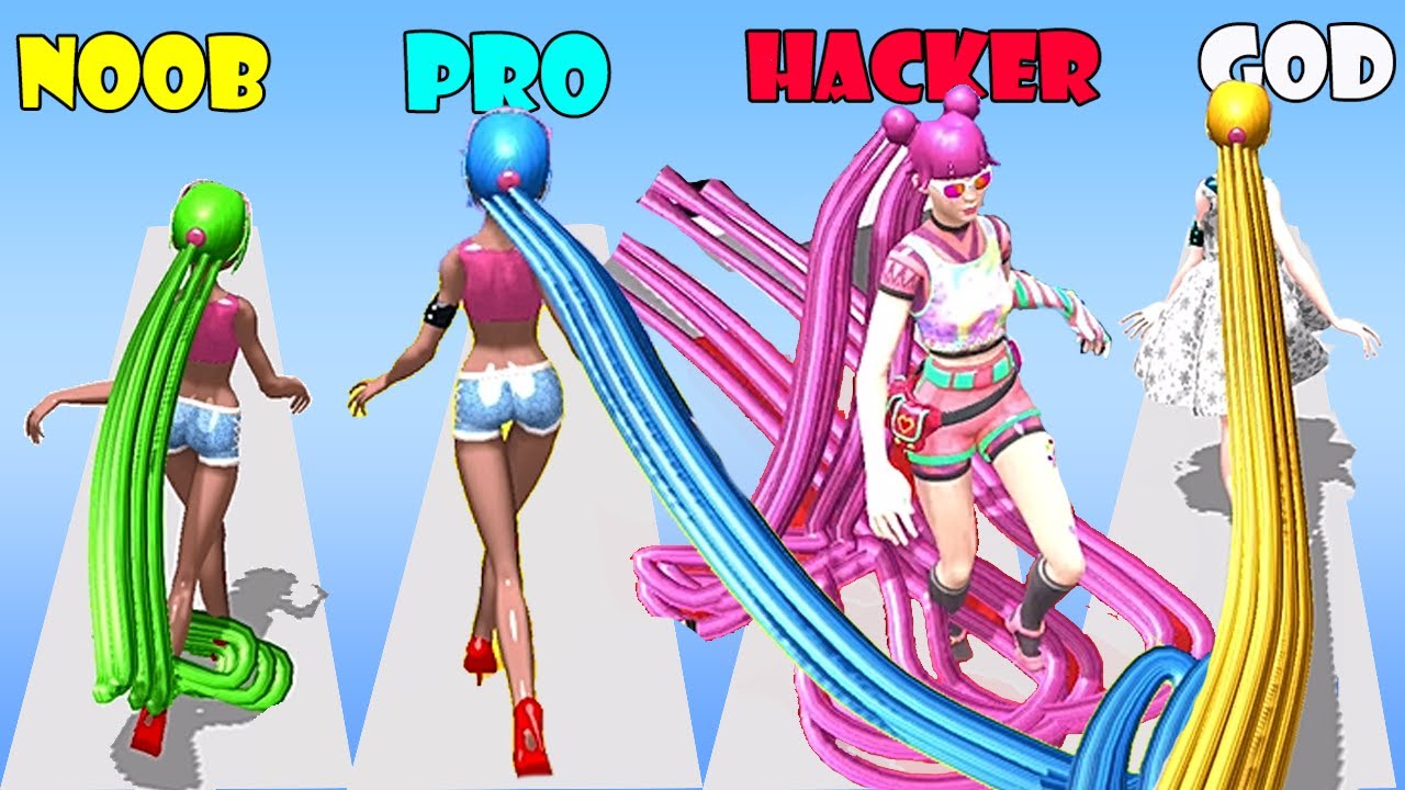 NOOB vs PRO vs HACKER vs GOD - Hair Rush ( Version 2.1.0 )