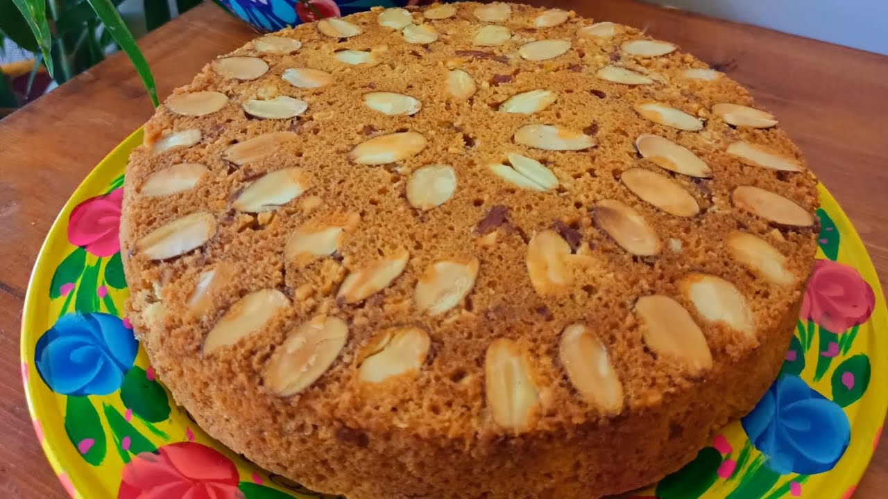 Bakery style dry Almonds cake recipe without oven||Almond cake without oven