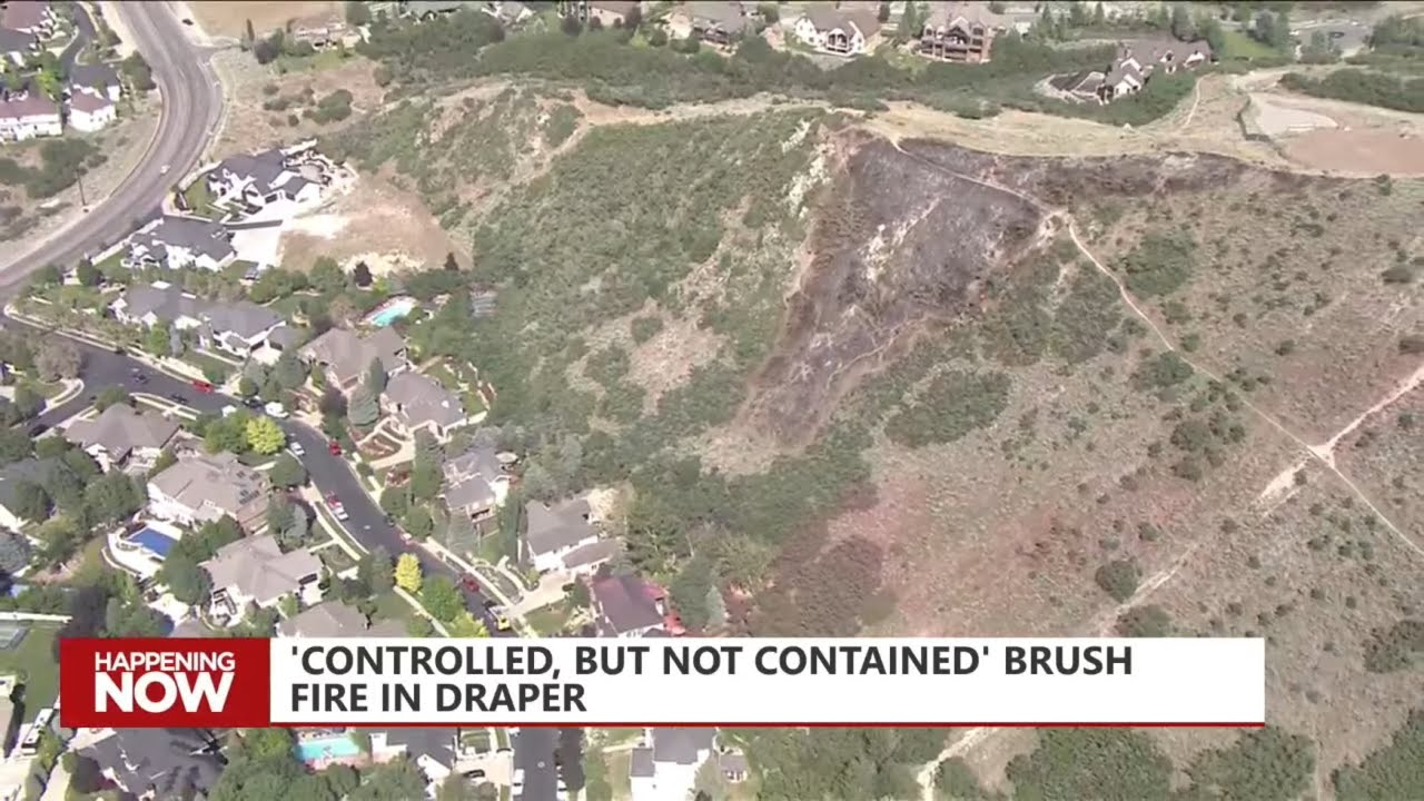 CHOPPER 5: 'Controlled, but not contained' brush fire in Draper