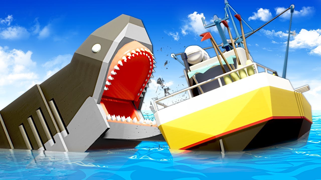 LEGO MEGALODON DESTROYS SHIP! (Brick Rigs)