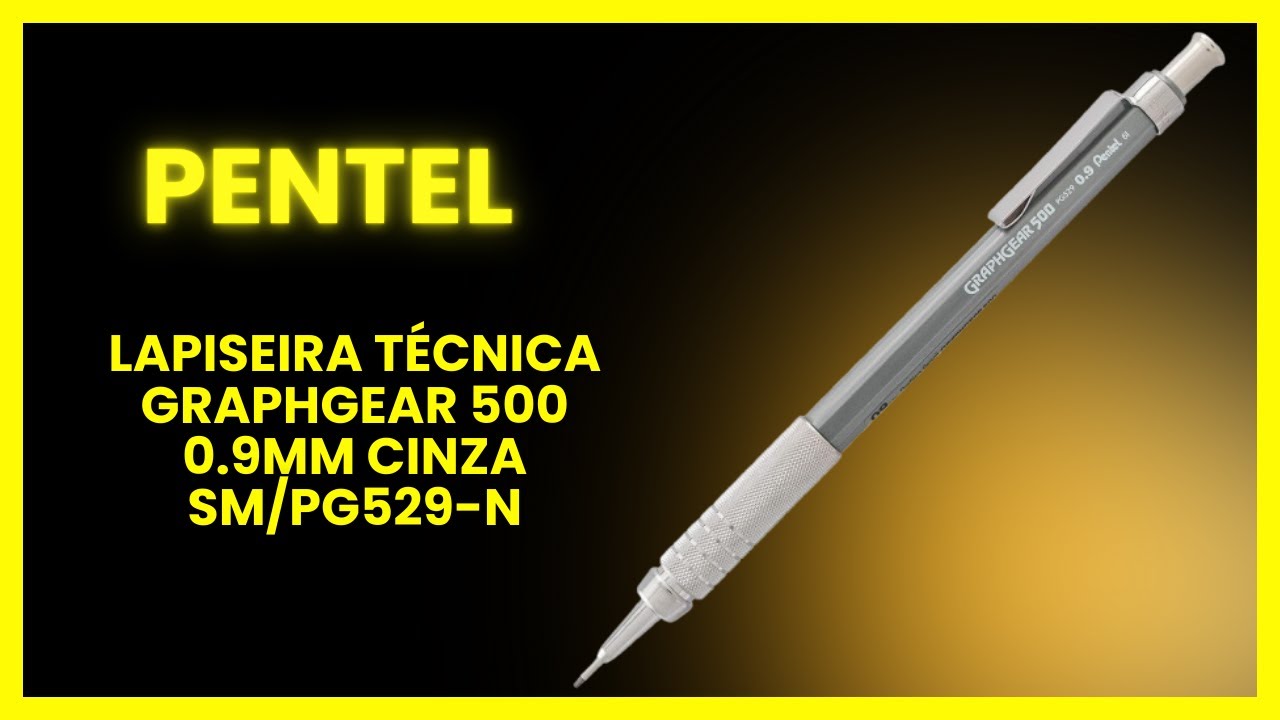 Pentel Lapiseira Técnica Graphgear 500 0.9mm Cinza SM/PG529-N