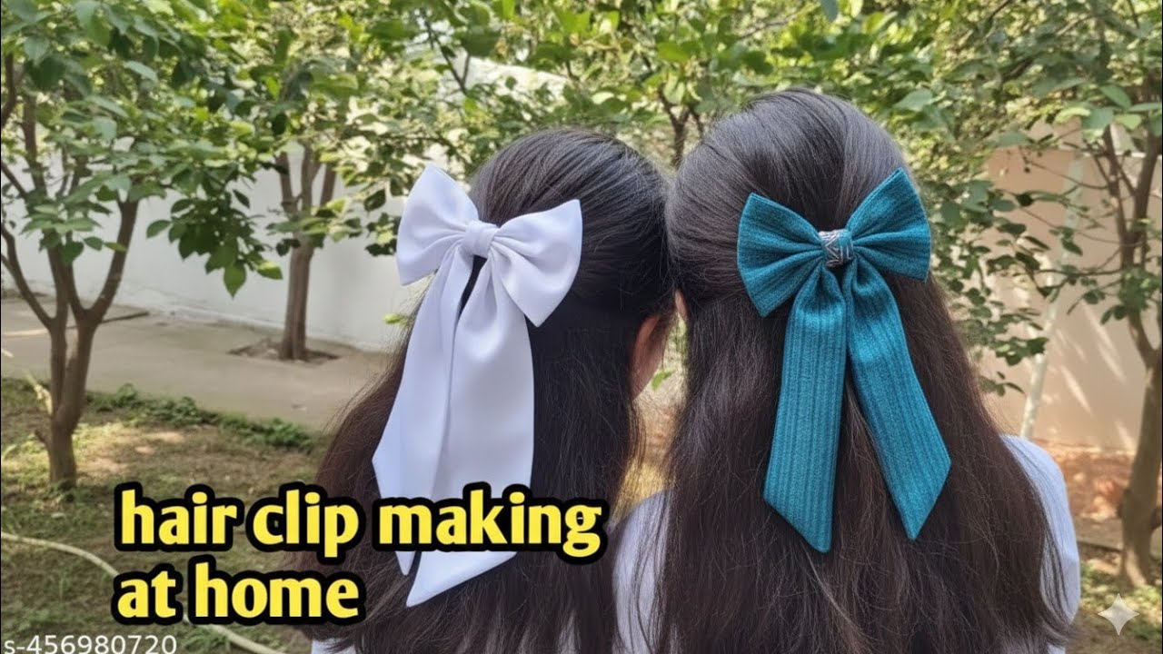 Hair clip making at home/hair clip banane ka tarika/band banane ka tarika/hair clip making/hair clip