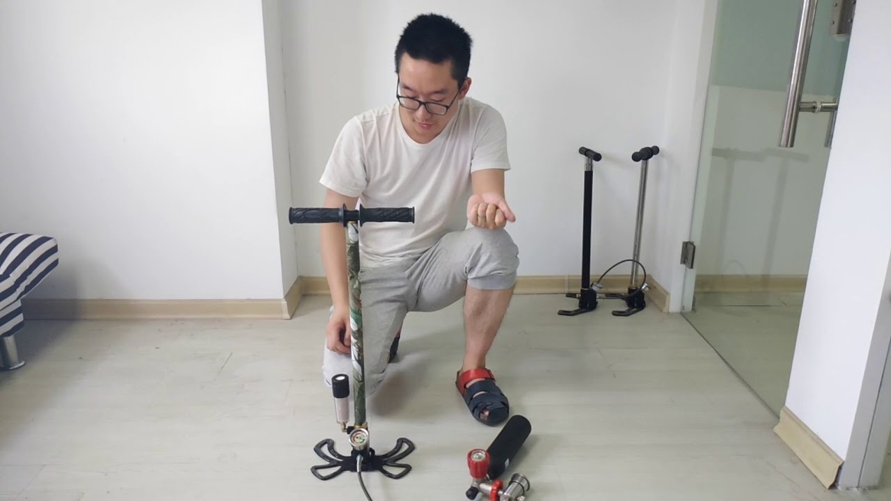 pcp hand pump test   normal 3 stage pump, new pump with air dry system, 4 stage pump