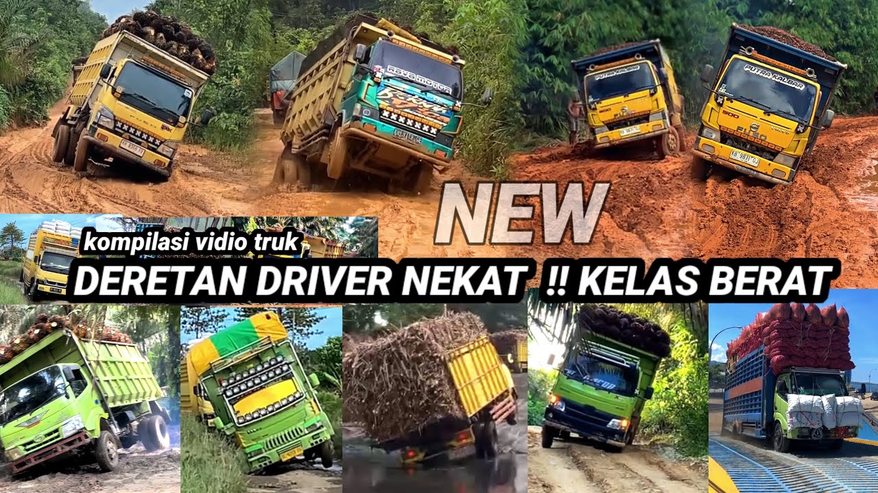 SOPIR BERNYALI TINGGI NEKAT MUATAN OVER DI ATAS RATA RATA  ( kompilasi truk dan driver bernyali ) 
