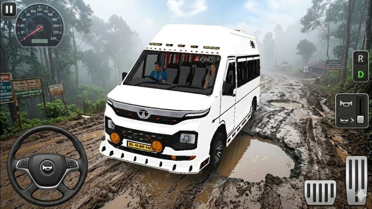 Tata Winger Van vs Damaged Mud Road! 😱 | Impossible Off-Road Challenge | BUSSID