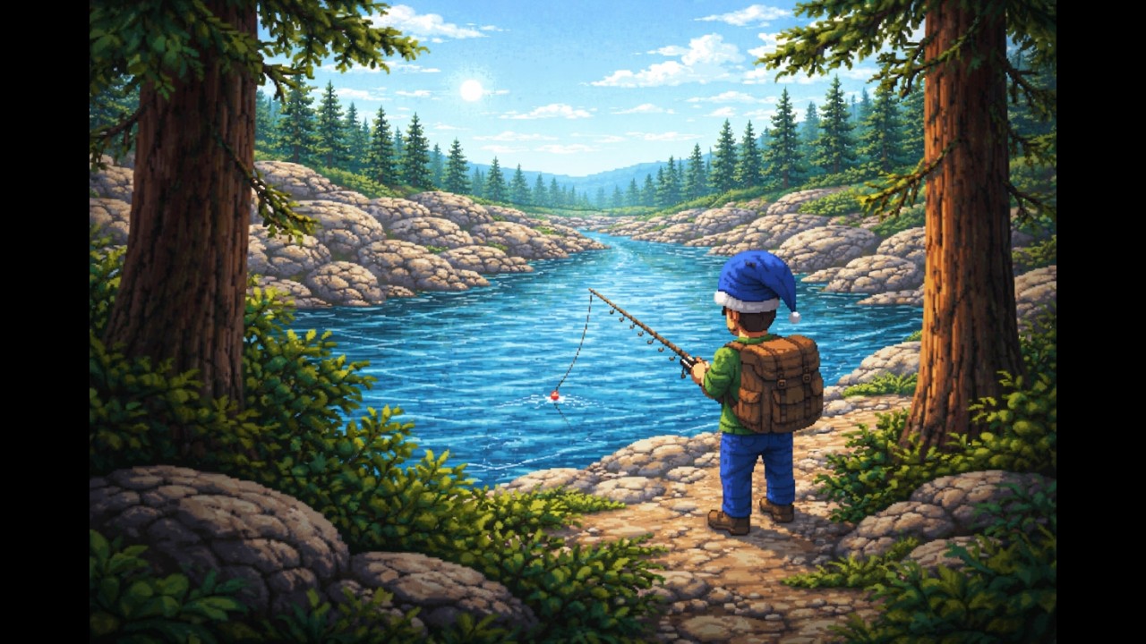 Утренняя река в Пиксельном лесу 🌲🐦 Спокойные звуки природы для релаксации