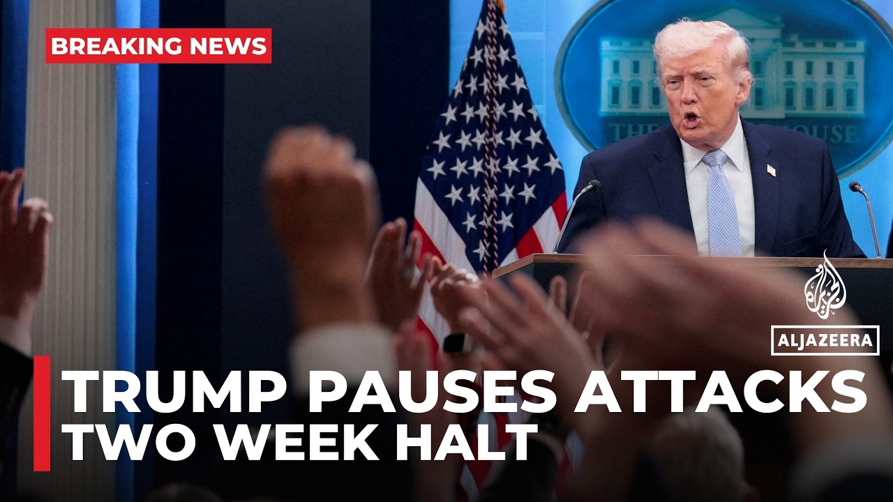 Trump says US to &lsquo;suspend bombing and attack of Iran&rsquo; for two weeks