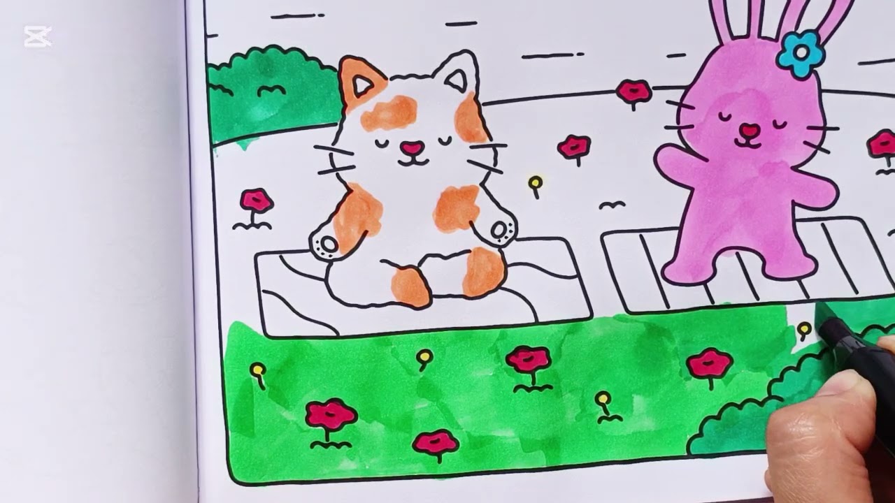 Bunny and Kitten Relaxation Exercise in Spring | Kids Cartoon
