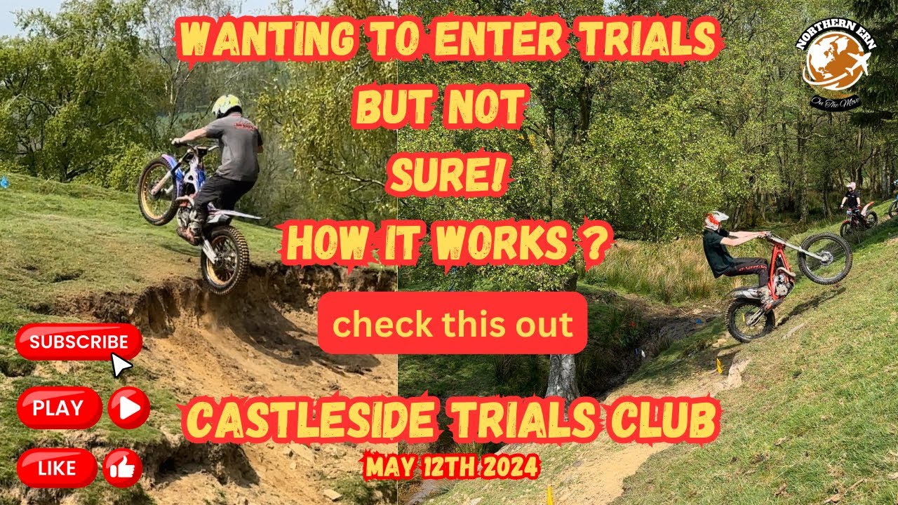 How a Motorcycle Trials event  works, Castleside trials Club, North East centre motorcycle trials