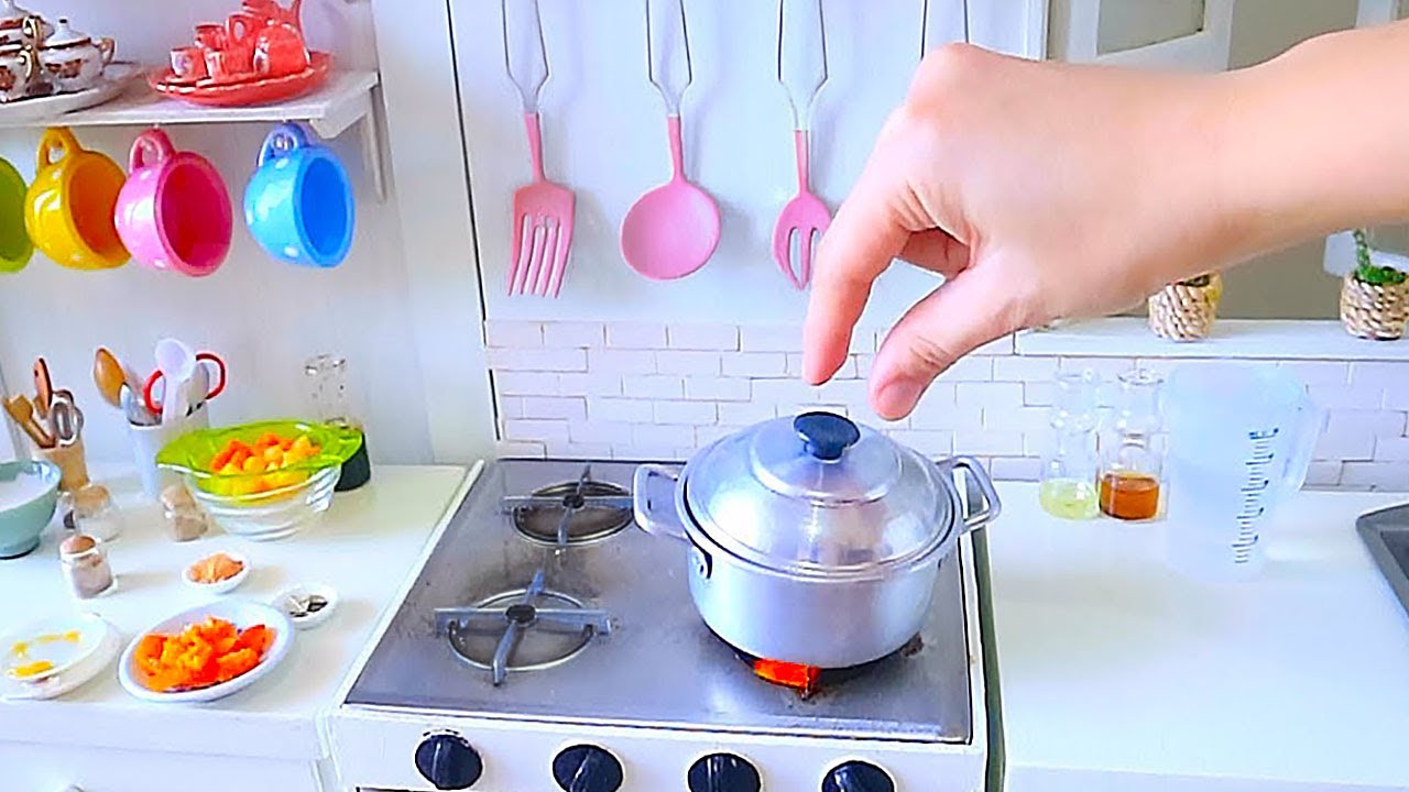 КУХОННЫЙ ИГРУШЕЧНЫЙ НАБОР МИНИАТЮРЫ ДЛЯ ГОТОВКИ ЕДЫ МИНИАТЮРА ASMR