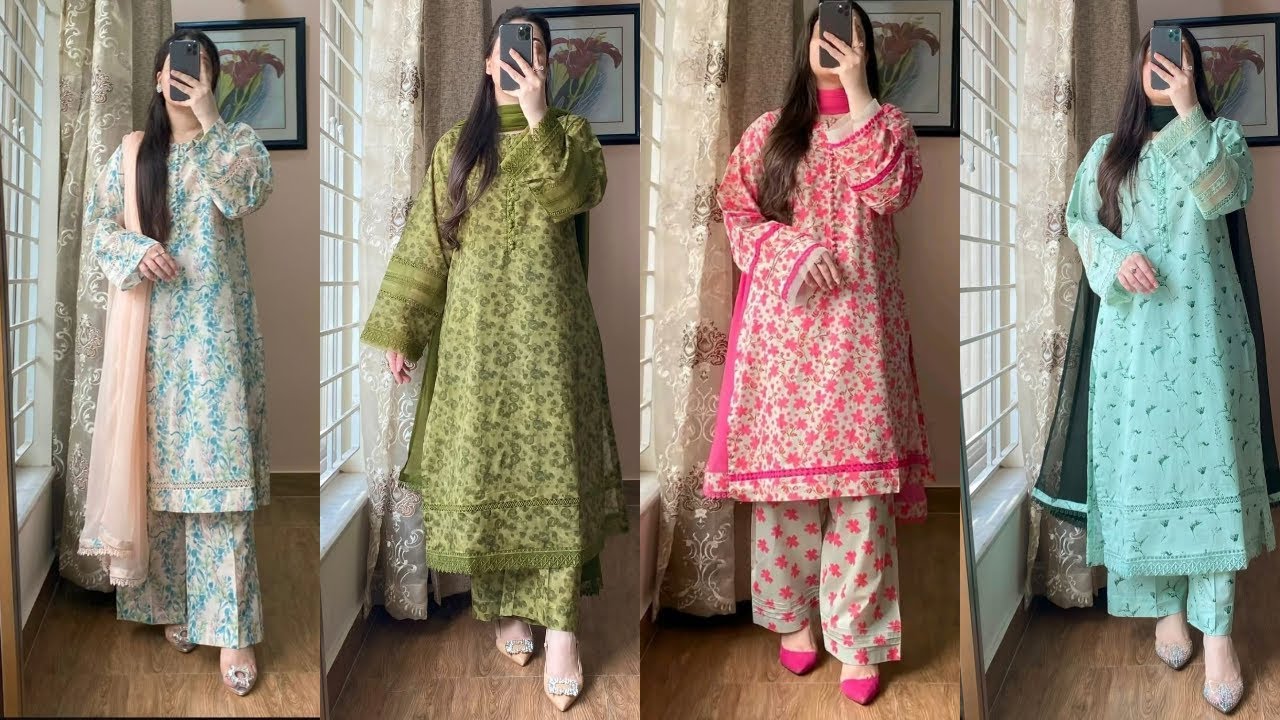Latest Pakistani Summer Lawn Collection 2025 | Elegant Printed 3 Piece Suit Ideas for Girls