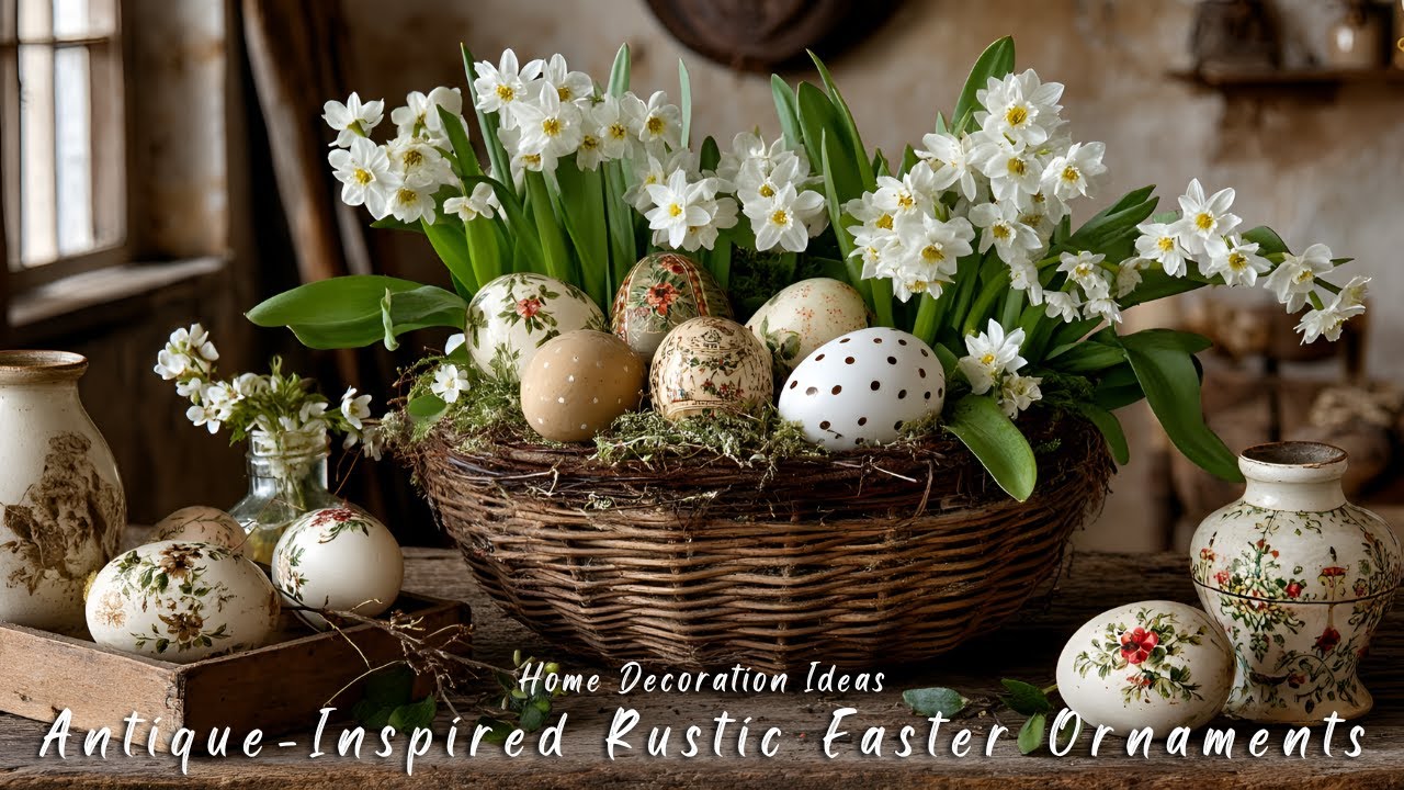 Antique-Inspired Rustic Easter Ornaments | Farmhouse Vintage Easter Decor Ideas for a Cozy Home